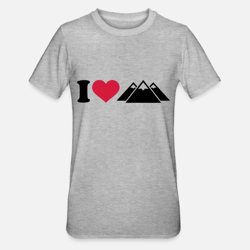 Berge - Unisex Polycotton T-Shirt - Grau meliert