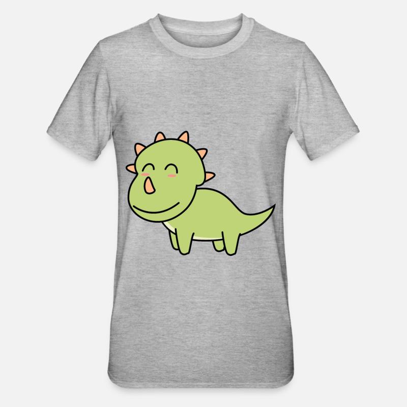 Dinosaurier triceratops Comic - Unisex Polycotton T-Shirt - Grau meliert