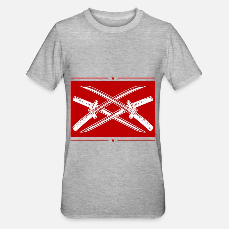 Élément d’épée de samouraï - T-shirt polycoton Unisexe - gris chiné