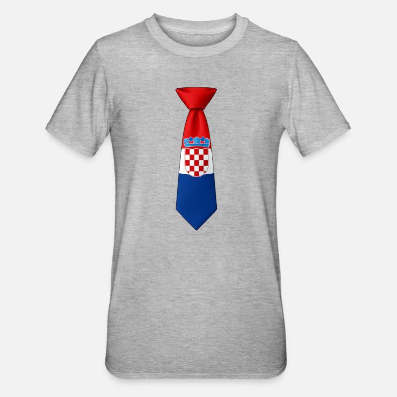 Croatie cravate – Conception du drapeau - T-shirt polycoton Unisexe - gris chiné