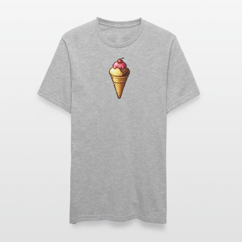 Retro Pixel Eiscreme Cone Unisex Polycotton T-Shirt