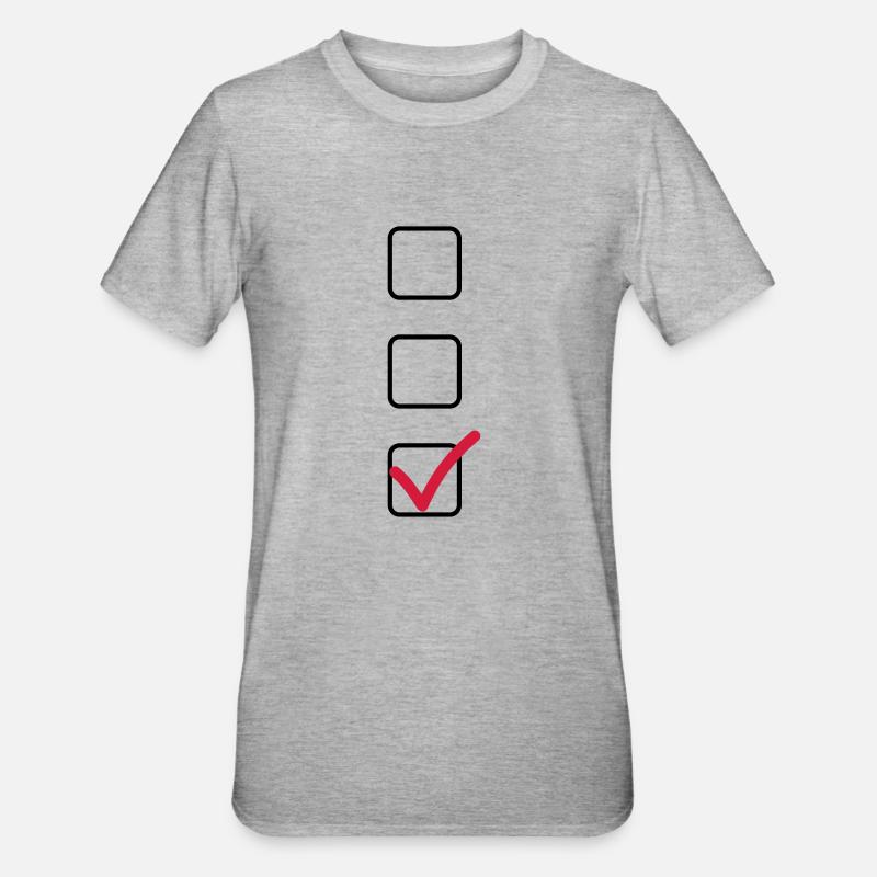 Checkliste - Unisex Polycotton T-Shirt - Grau meliert