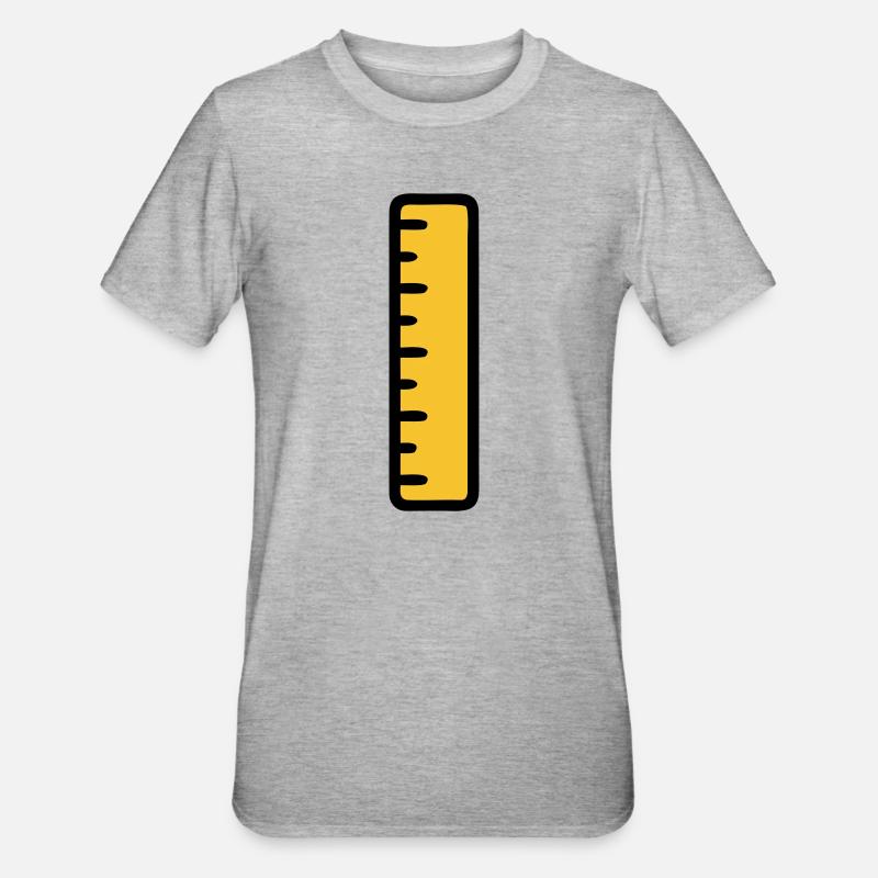 École de géométrie mathématique Ruler - T-shirt polycoton Unisexe - gris chiné
