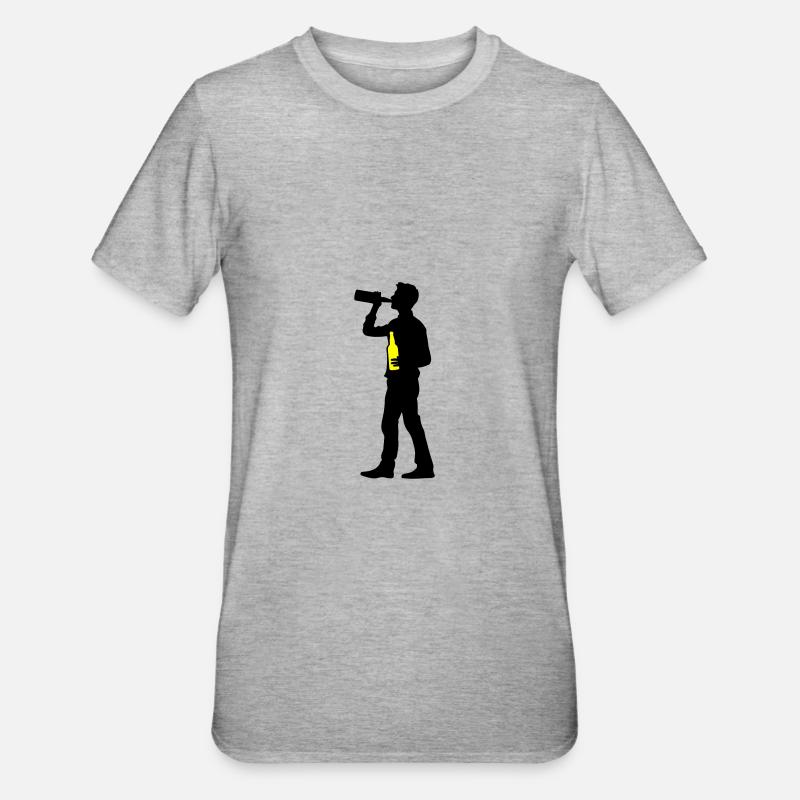 Trinker Bier - Unisex Polycotton T-Shirt - Grau meliert
