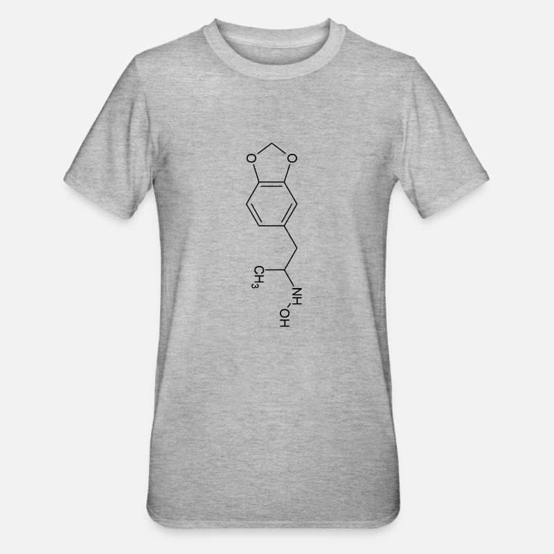MDMA Strukturformel - Unisex Polycotton T-Shirt - Grau meliert