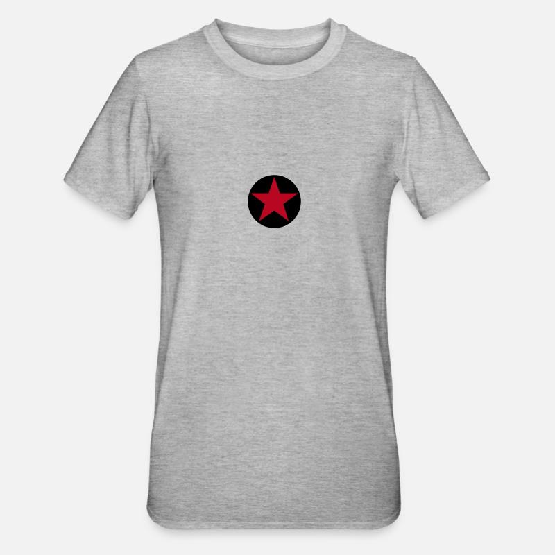 SternKreis 2col - Unisex Polycotton T-Shirt - Grau meliert