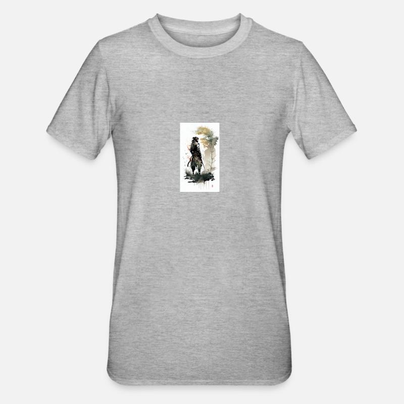 Samurai - Unisex Polycotton T-Shirt - Grau meliert
