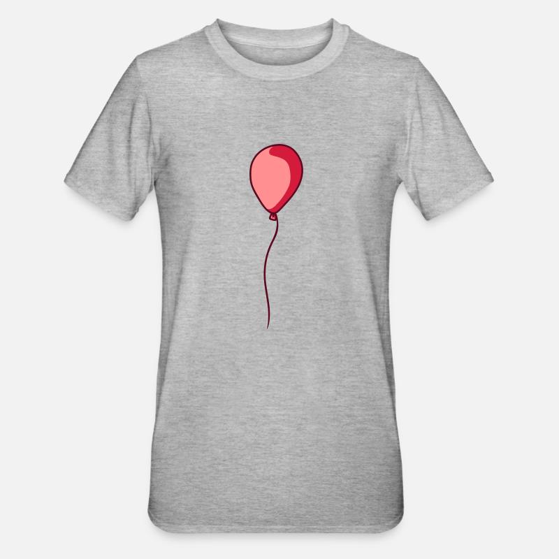 Glaenzender schwebender Luftballon - Unisex Polycotton T-Shirt - Grau meliert