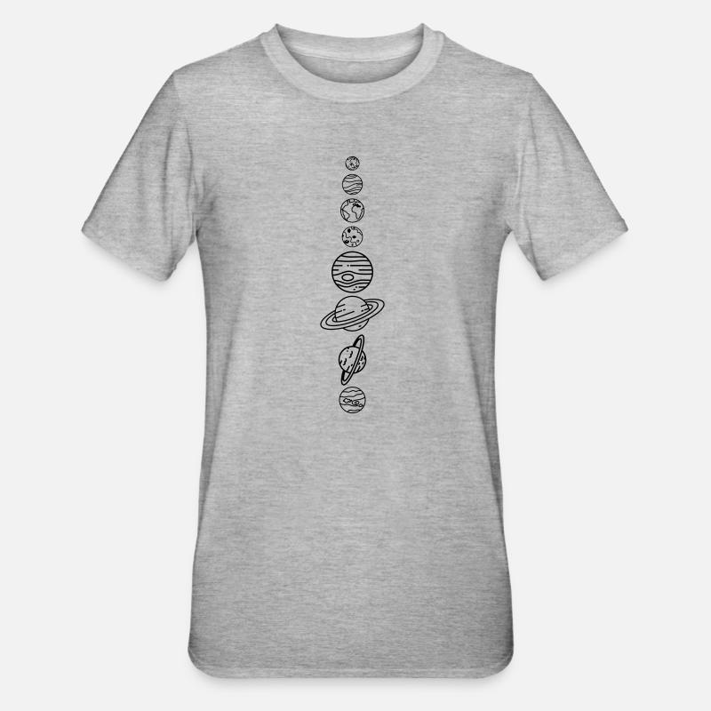 Solar System Planets – Solar System Space - Unisex Polycotton T-Shirt - heather grey