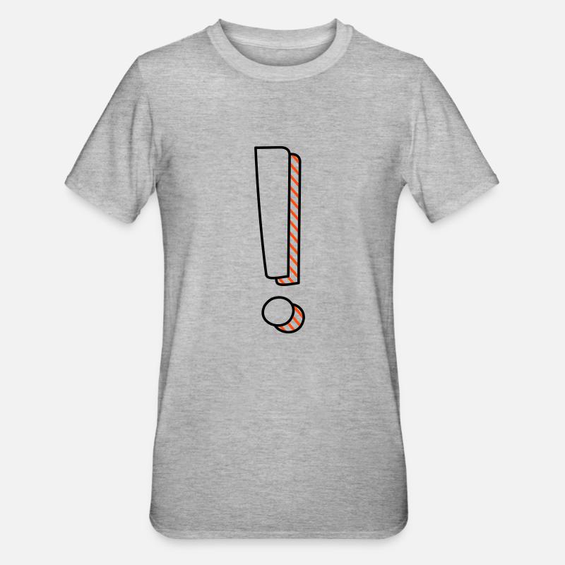 Exclamation mark two-tone with shadow - Unisex Polycotton T-Shirt - heather grey