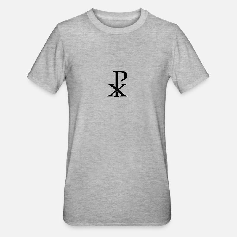 Christusmonogramm - T-shirt polycoton Unisexe - gris chiné