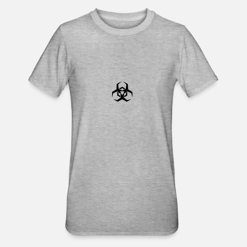 Angular Biohazard Symbole - T-shirt polycoton Unisexe - gris chiné