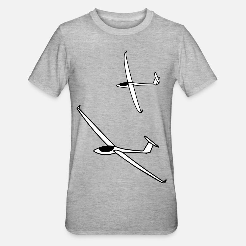 gliding glider pilot - T-shirt polycoton Unisexe - gris chiné