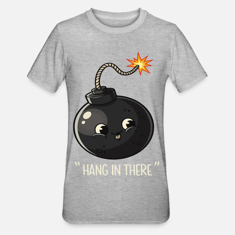 Kawaii Exploding Bomb Comic Design - Unisex Polycotton T-Shirt - heather grey