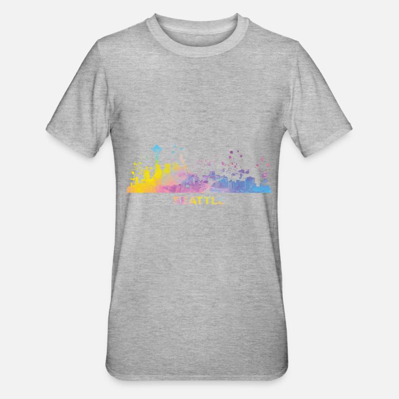 Seattleite Skyline Seattle - Unisex Polycotton T-Shirt - heather grey