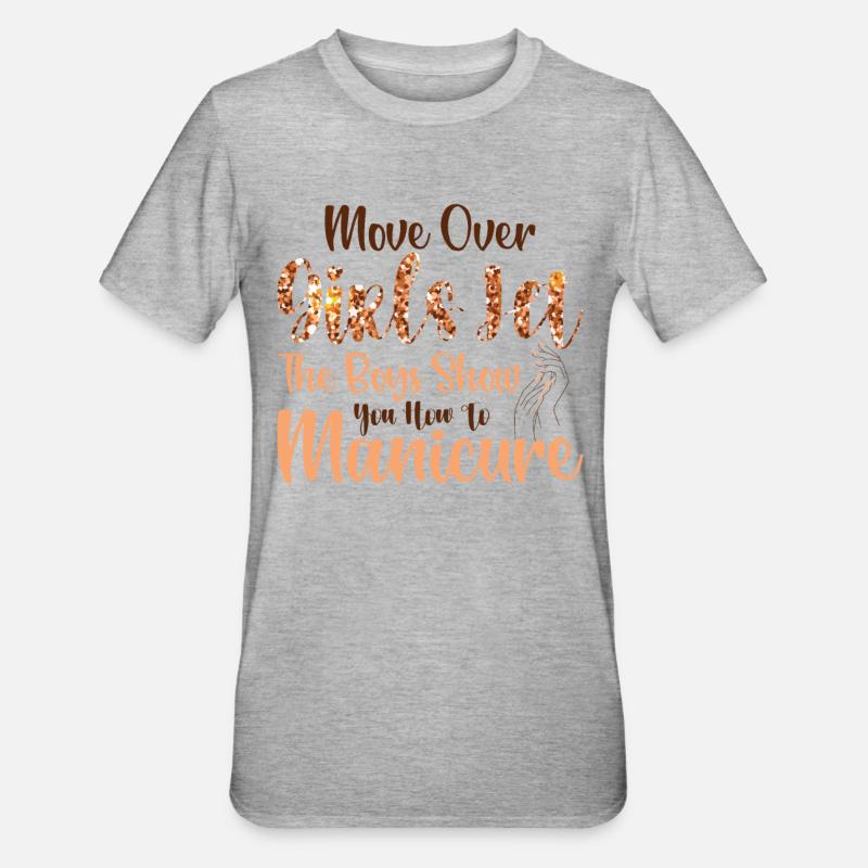 Platz Da, Mädchen - Nageltechnikerinnen - Unisex Polycotton T-Shirt - Grau meliert