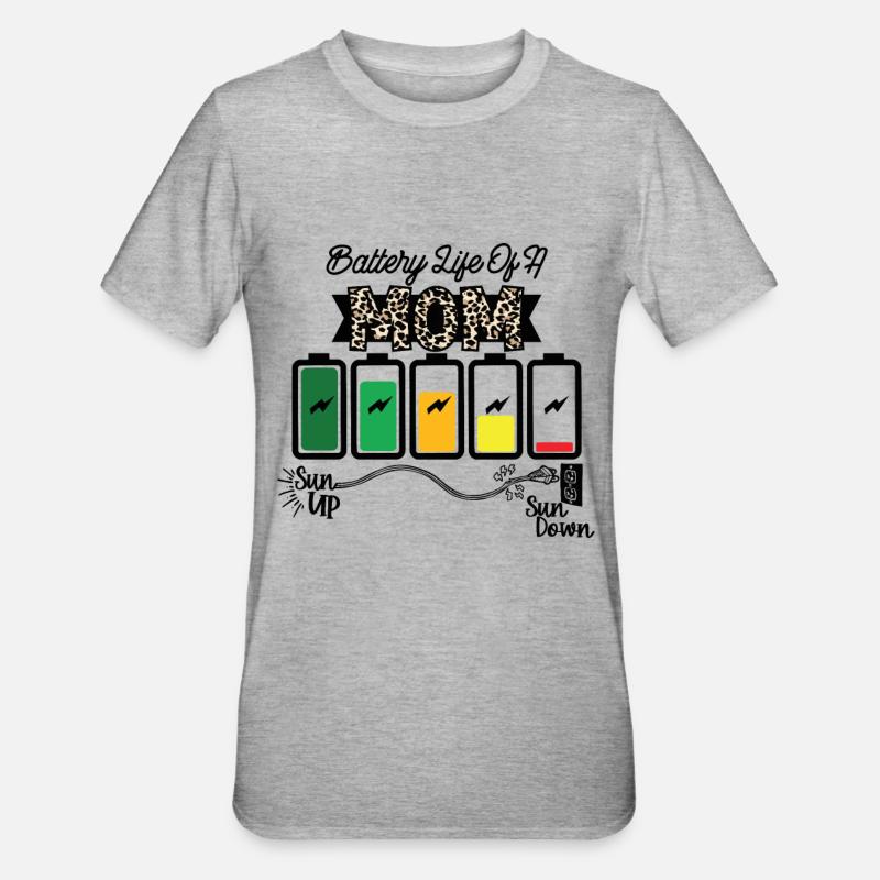 Batterielebensdauer Einer Mutter - Unisex Polycotton T-Shirt - Grau meliert