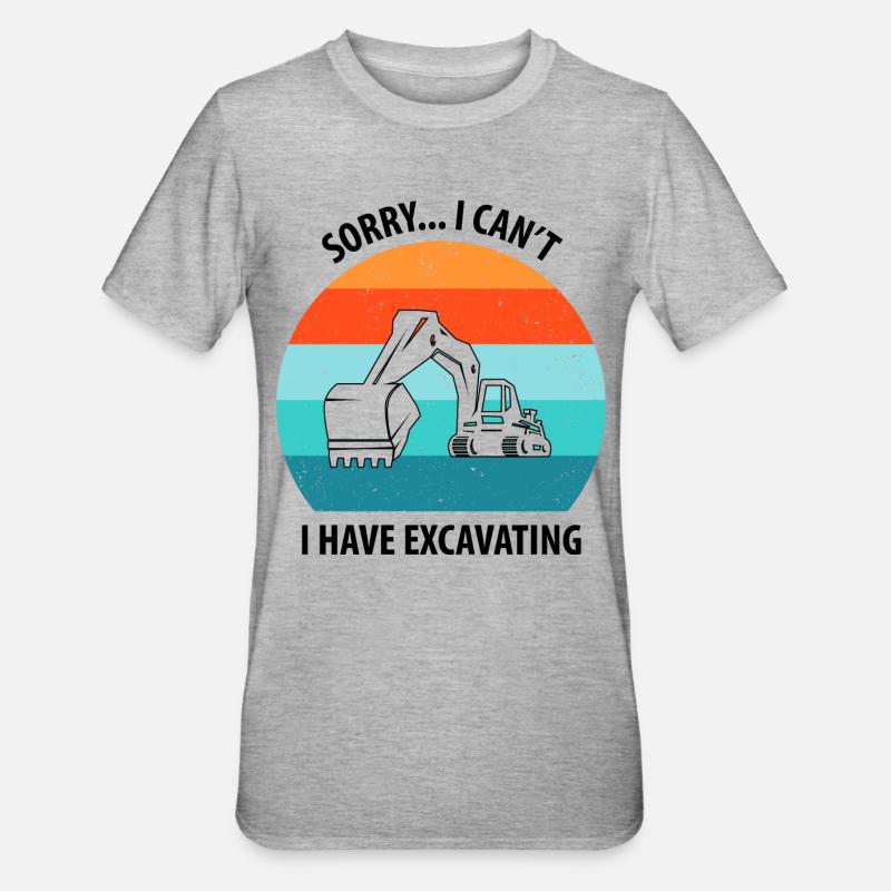 Bagger Baggerfahrer Baggerwagen - Unisex Polycotton T-Shirt - Grau meliert