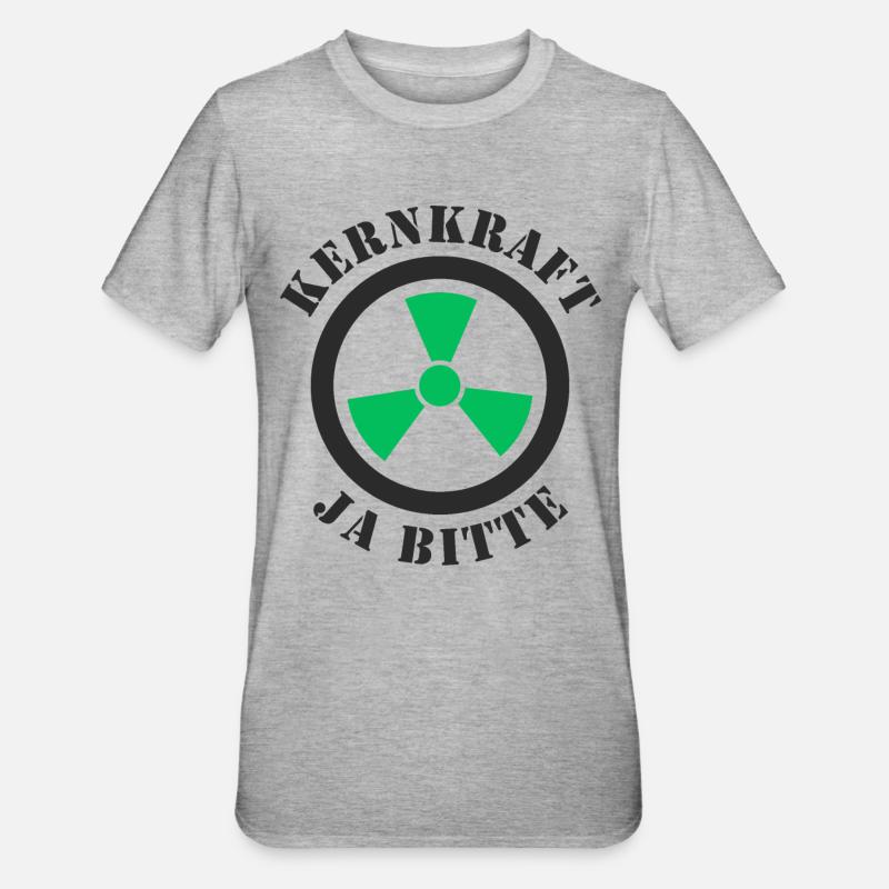 Kernkraft, Ja bitte - Unisex Polycotton T-Shirt - Grau meliert