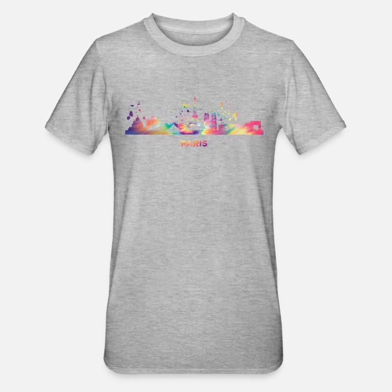 Pariser Skyline Paris - T-shirt polycoton Unisexe - gris chiné
