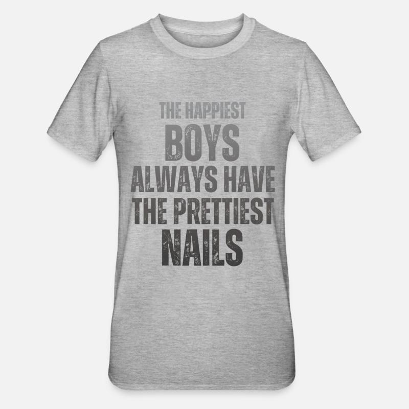 Les gars les plus heureux Les plus beaux ongles Nail Tech - T-shirt polycoton Unisexe - gris chiné