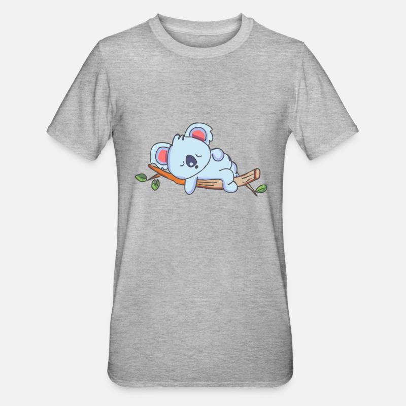 Koala Sleeping Koala Bear - Unisex Polycotton T-Shirt - heather grey