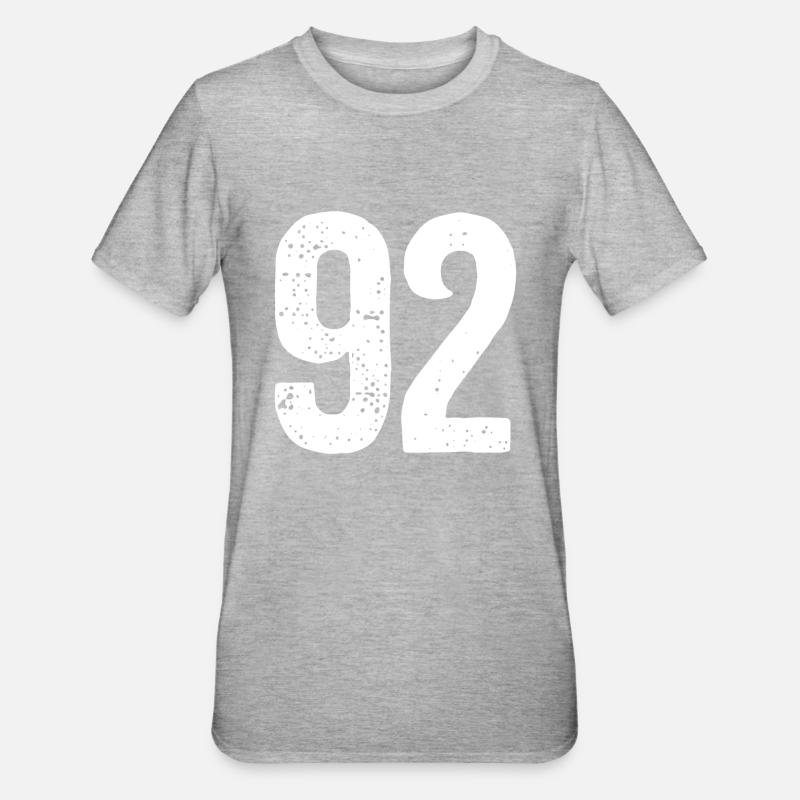 92 Numéros Blanc - T-shirt polycoton Unisexe - undefined