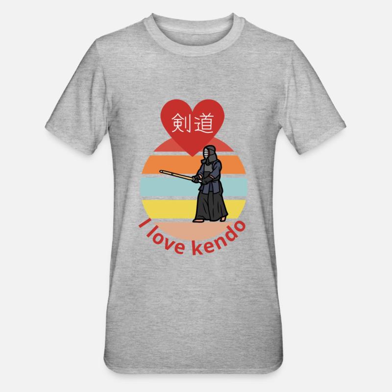 J’adore le kendo - T-shirt polycoton Unisexe - gris chiné