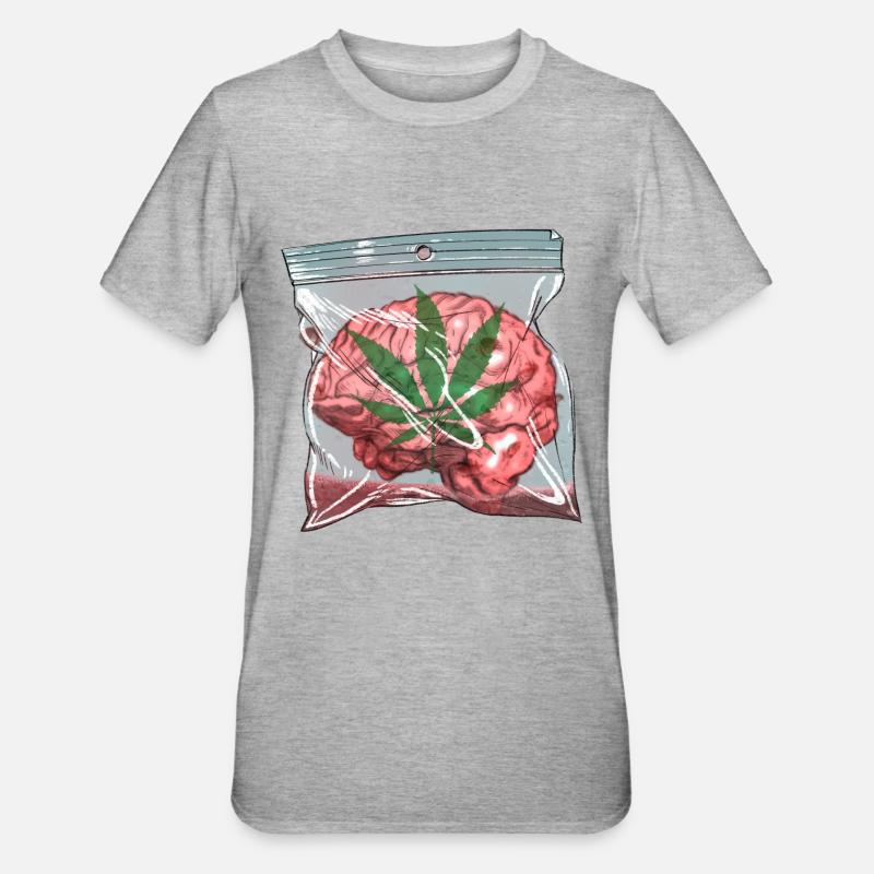 Brain - Unisex Polycotton T-Shirt - heather grey
