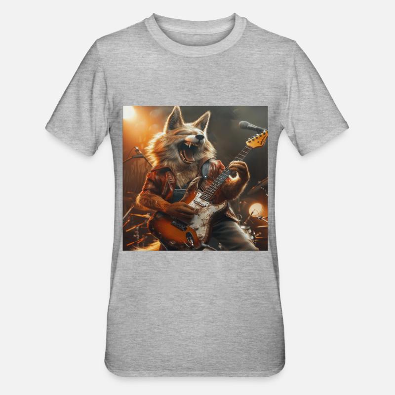 Wolf - Unisex Polycotton T-Shirt - heather grey