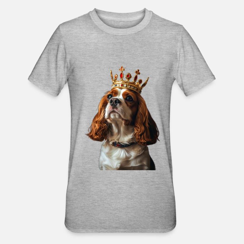 Cavalier King Charles Spaniel - T-shirt polycoton Unisexe - gris chiné