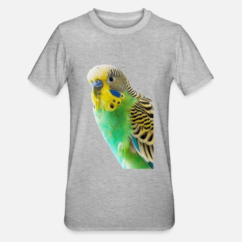 Perruche ondulée - T-shirt polycoton Unisexe - gris chiné