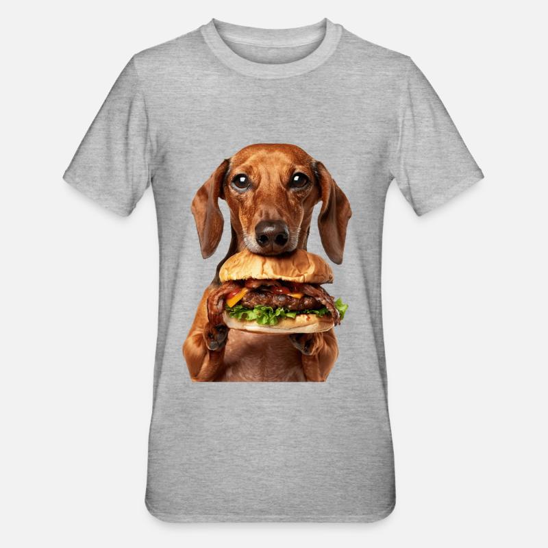 Teckel - T-shirt polycoton Unisexe - gris chiné