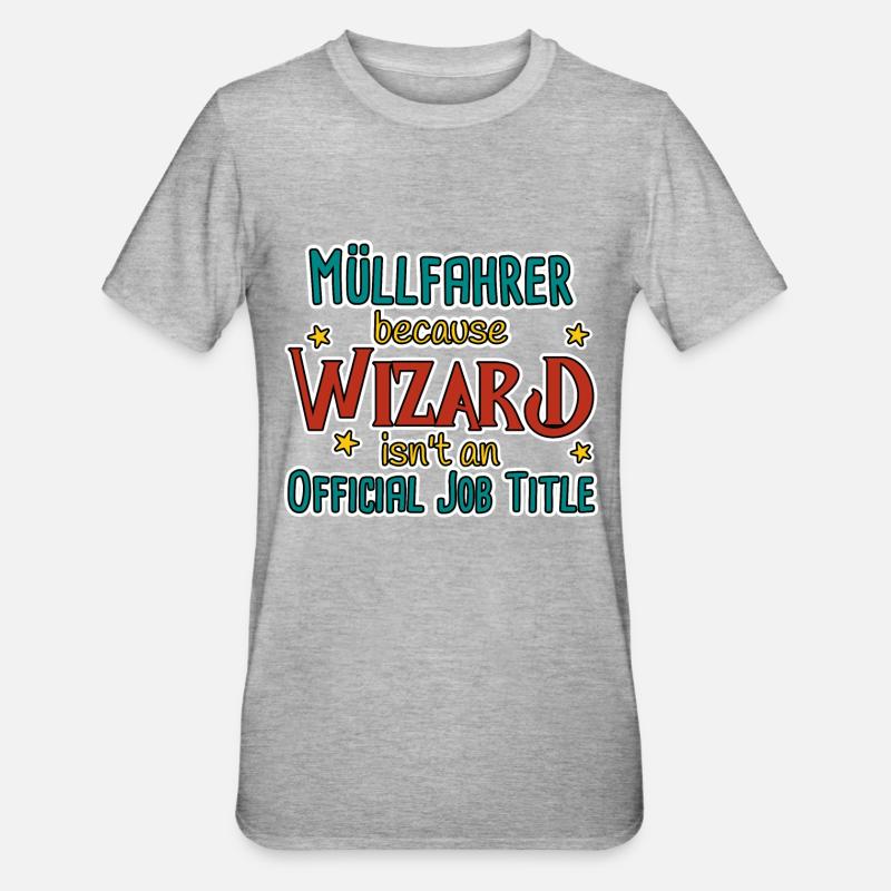 Garbage Driver Wizard - Unisex Polycotton T-Shirt - heather grey