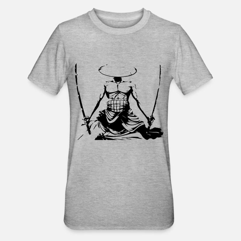samurai - Unisex Polycotton T-Shirt - heather grey