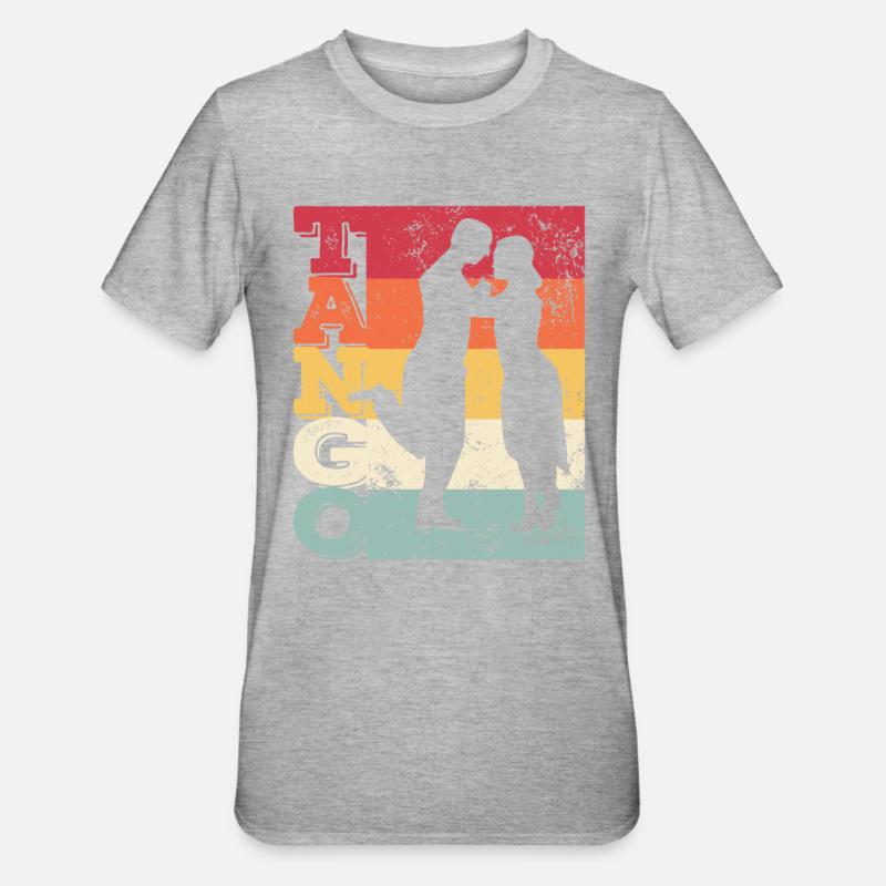 Tango argentin Danse Milonga Vals - T-shirt polycoton Unisexe - gris chiné