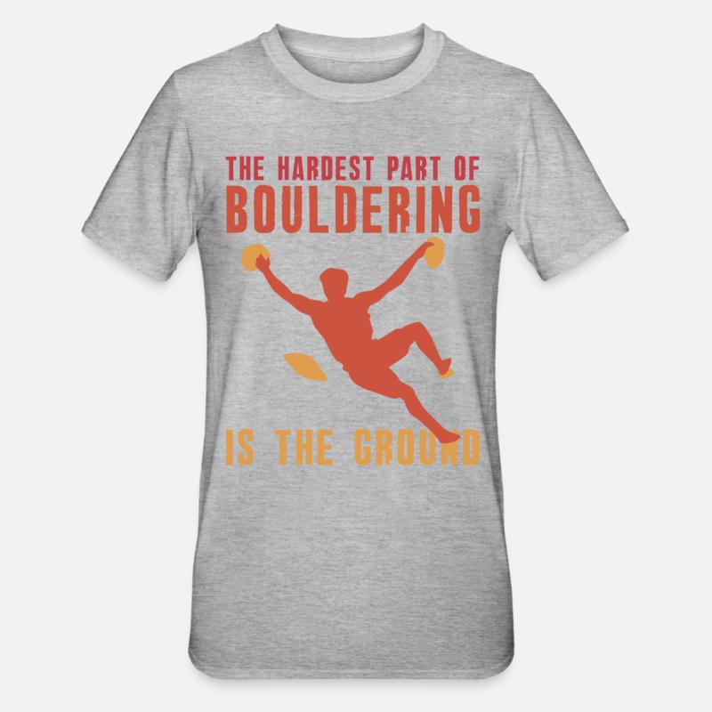 Bouldern Boulderer Boulder - Unisex Polycotton T-Shirt - Grau meliert
