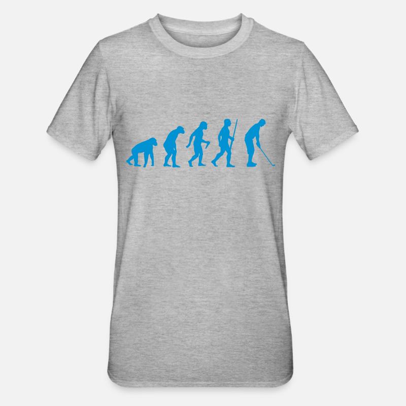 Golfer Evolution - Unisex Polycotton T-Shirt - Grau meliert