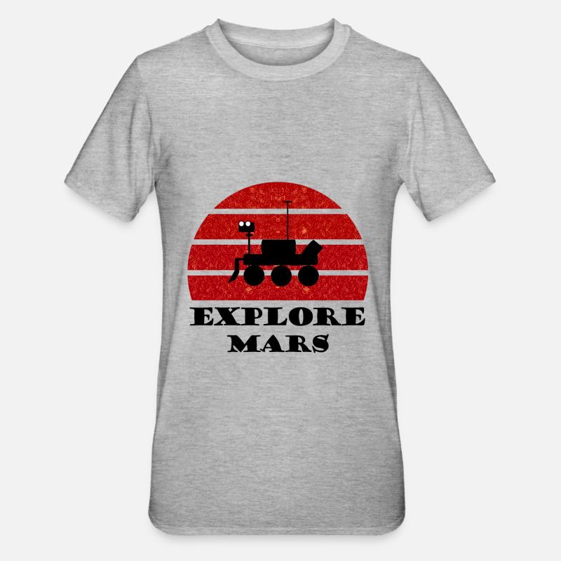La mission spatiale vers Mars - T-shirt polycoton Unisexe - gris chiné