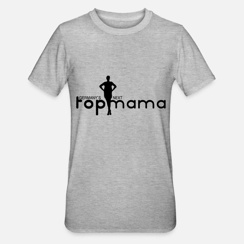Germany`s next top Mama - Unisex Polycotton T-Shirt - Grau meliert