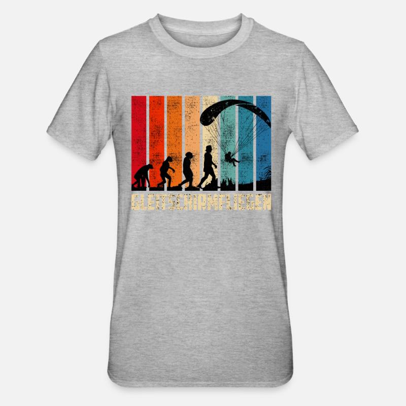 Paragliding Evolution Paraglider - Unisex Polycotton T-Shirt - heather grey