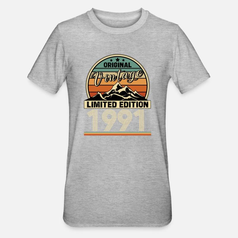 1991 - T-shirt polycoton Unisexe - gris chiné