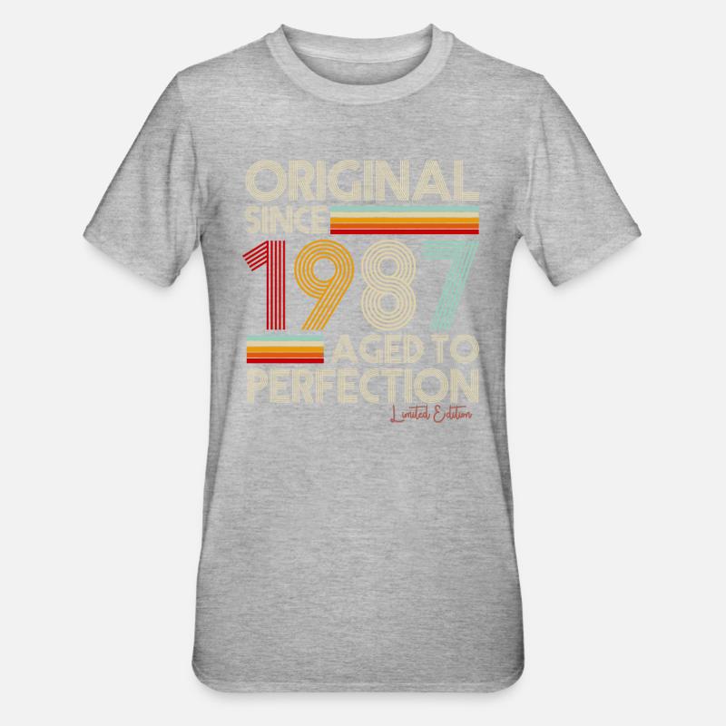 1987 - T-shirt polycoton Unisexe - gris chiné