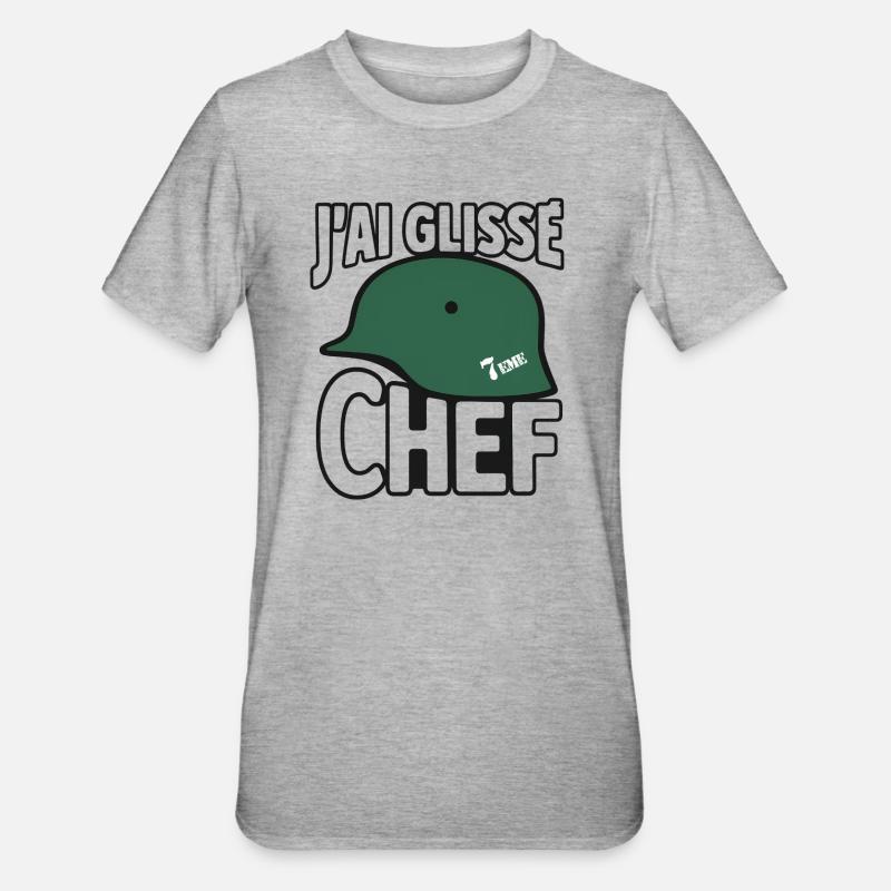 Ich bin ausgerutscht, Koch - Unisex Polycotton T-Shirt - Grau meliert