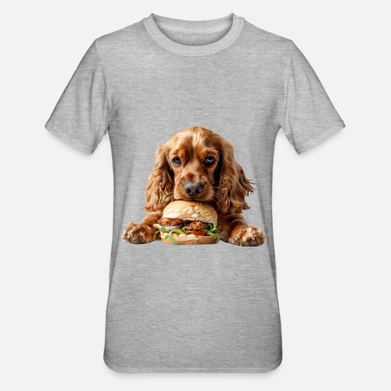 Cocker Spaniel - T-shirt polycoton Unisexe - gris chiné
