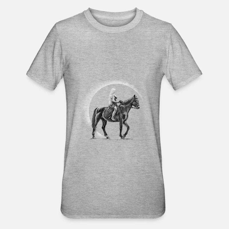 Cheval - T-shirt polycoton Unisexe - gris chiné
