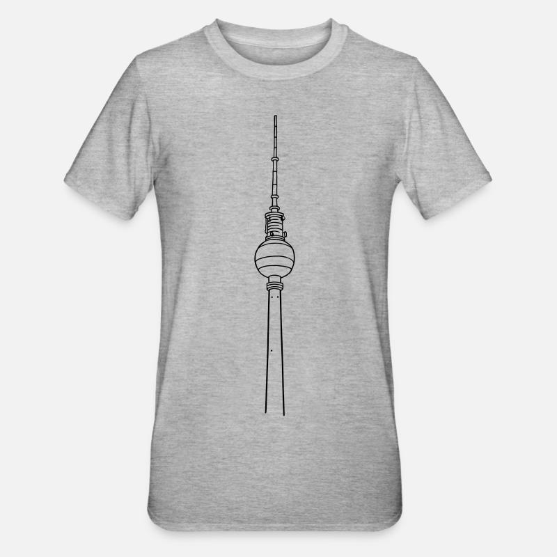 Fernsehturm de Berlin - T-shirt polycoton Unisexe - gris chiné