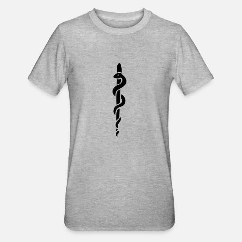 schlange - Unisex Polycotton T-Shirt - Grau meliert