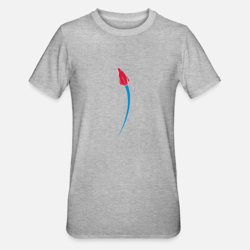 rocket - Unisex Polycotton T-Shirt - Grau meliert