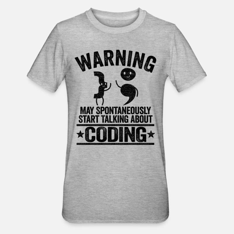 Programmeurs Informaticien Coding Cadeau - T-shirt polycoton Unisexe - gris chiné